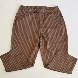 NWT Fashion Nova Brown Pinstriped Capri Pants Size S